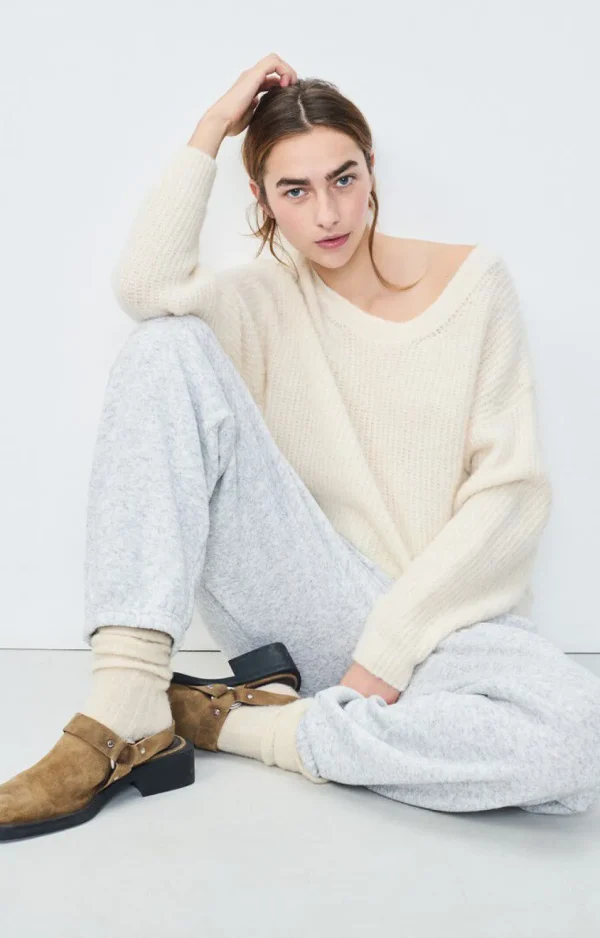 AMERICAN VINTAGE EAST PULLOVER PEARL MELANGE