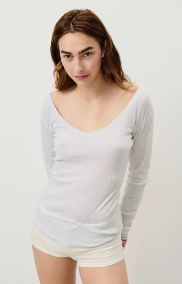 American Vintage T-shirt Massachusetts Heather Grey