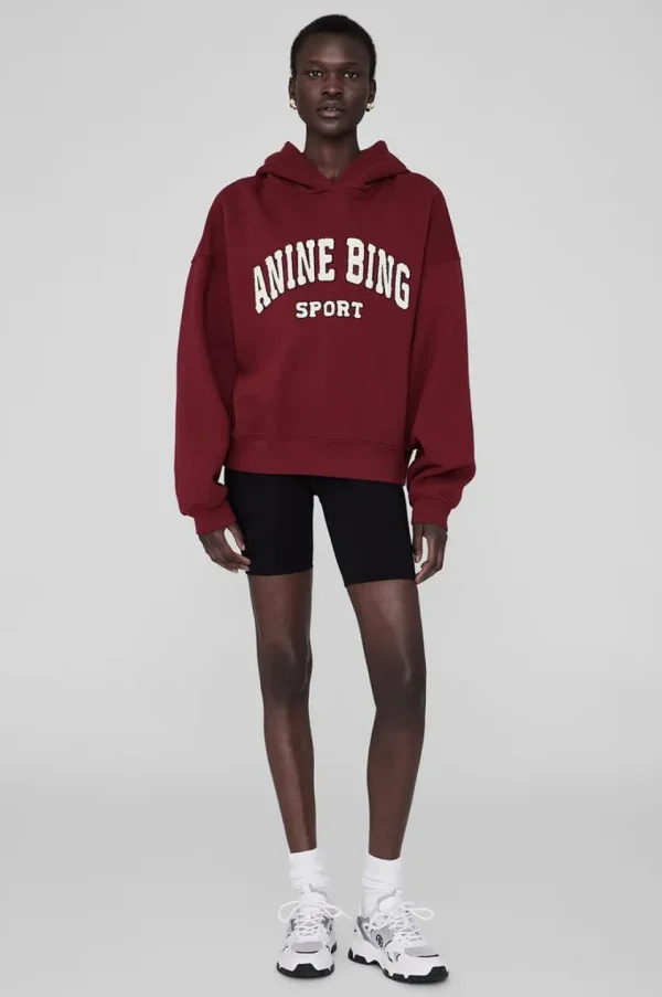 Anine Bing Alec Hoodie Sport Cabernet