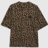 Anine Bing Avi Tee Black and Brown Leopard