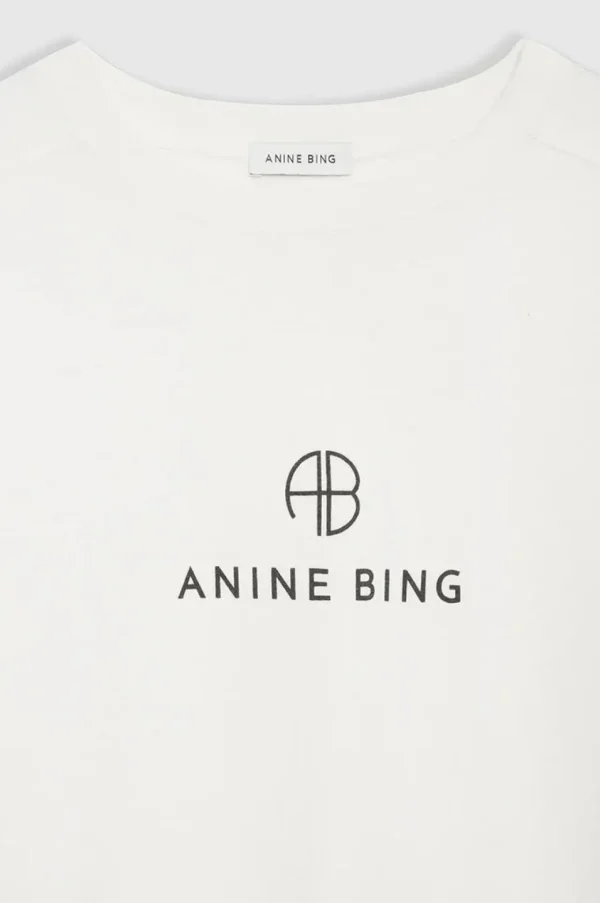 Anine Bing Jaylin Tee Monogram Ivory