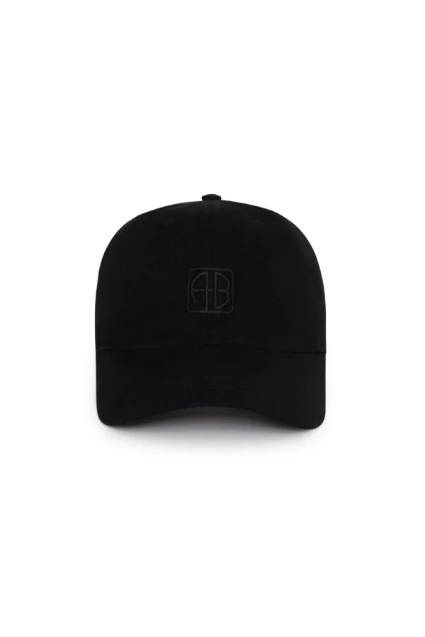 Anine Bing Jeremy Baseball Cap Framed Monogram Black