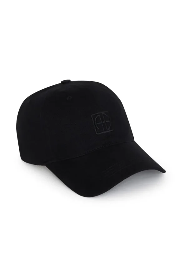 Anine Bing Jeremy Baseball Cap Framed Monogram Black