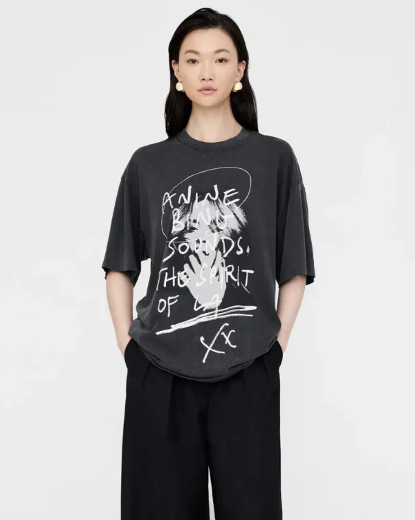 Anine Bing Kent Tee Spirit Washed Black