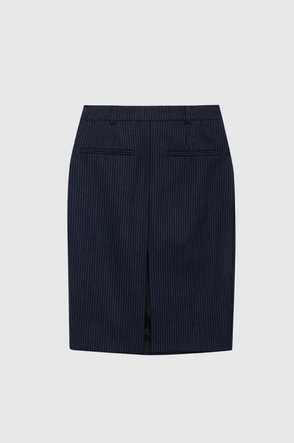 Anine Bing Kora Skirt Navy Pinstripe