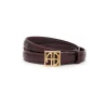 Anine Bing Minogram Belt Burgundy lak