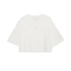 Anine Bing Myers Cropped Tee Framed Momogram Ivory