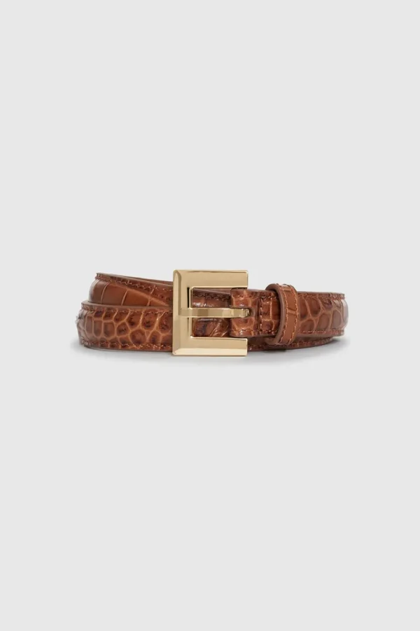 Anine Bing Nicola Belt Embossed Brown