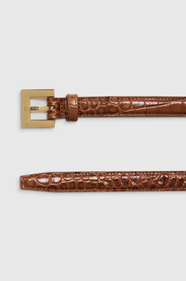 Anine Bing Nicola Belt Embossed Brown