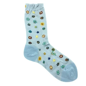 Antipast Socks Polka Flower Light Blue