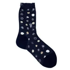Antipast Socks Polka Flower Black