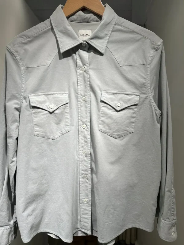 Bagutta Roy Shirt Corduroy Shirt Light Grey