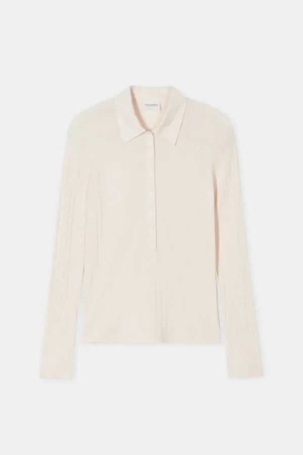 CLOSED COTTON BLEND POLO SHIRT DUSTY ROSE