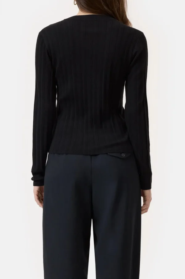 CLOSED CREW NECK IN WOOL-SILK BLEND FADED GREEN
