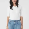 Closed Crewneck Shortsleeve Cotton and Modal T-shirt Ivory