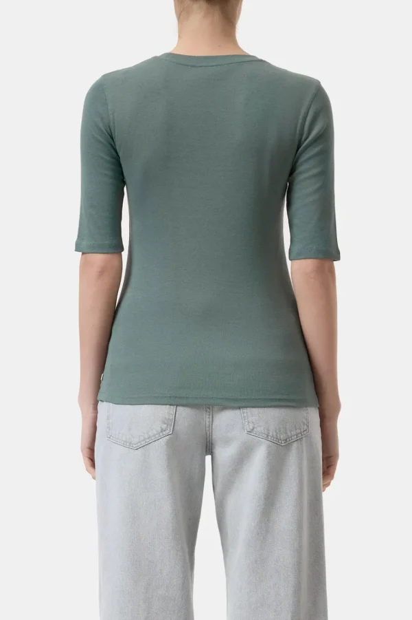CLOSED CREWNECK SHORTSLEEVE COTTON ANS MODAL T-SHIRT FADED GREEN