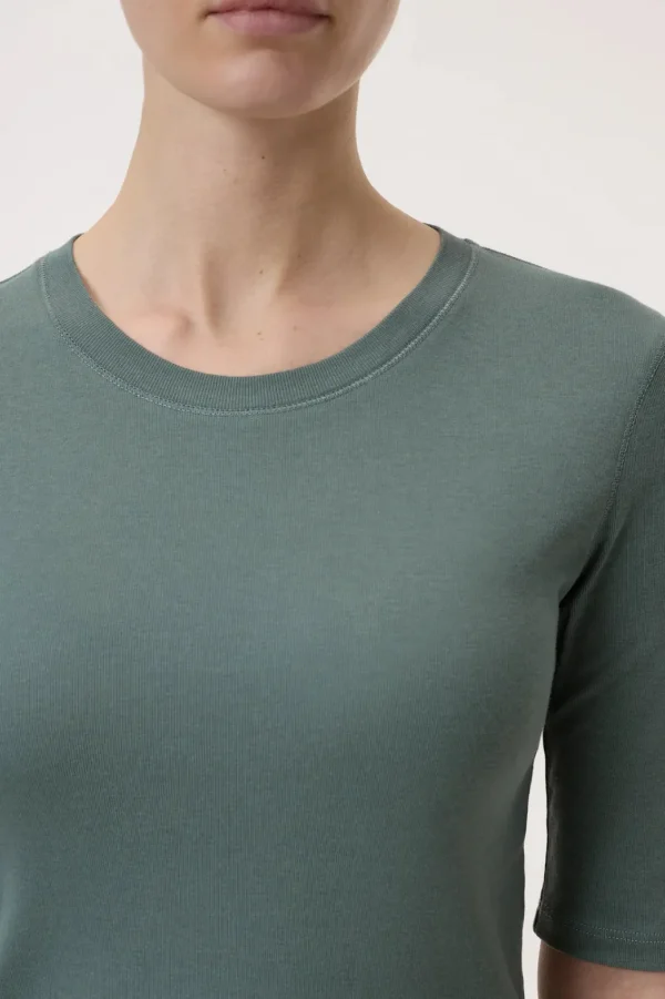 CLOSED CREWNECK SHORTSLEEVE COTTON ANS MODAL T-SHIRT FADED GREEN