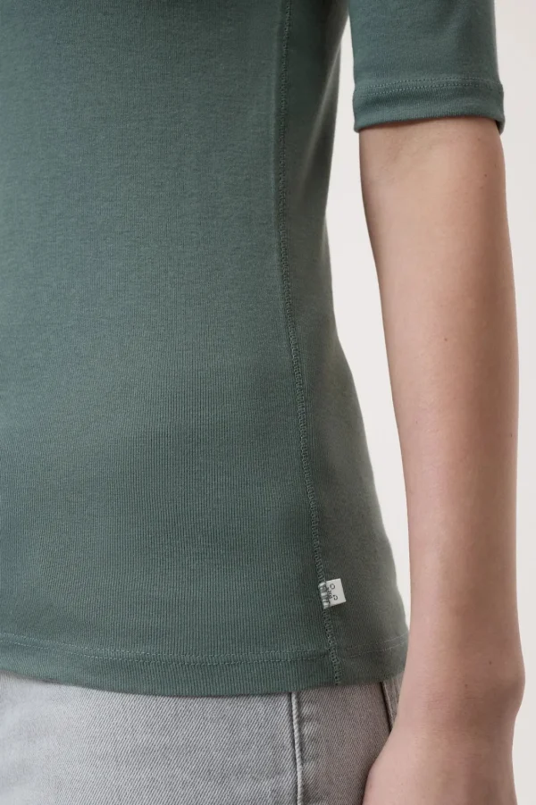 CLOSED CREWNECK SHORTSLEEVE COTTON ANS MODAL T-SHIRT FADED GREEN