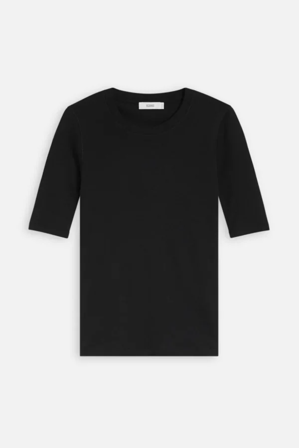 Closed Crewneck Shortsleeve Cotton and Modal T-shirt Black