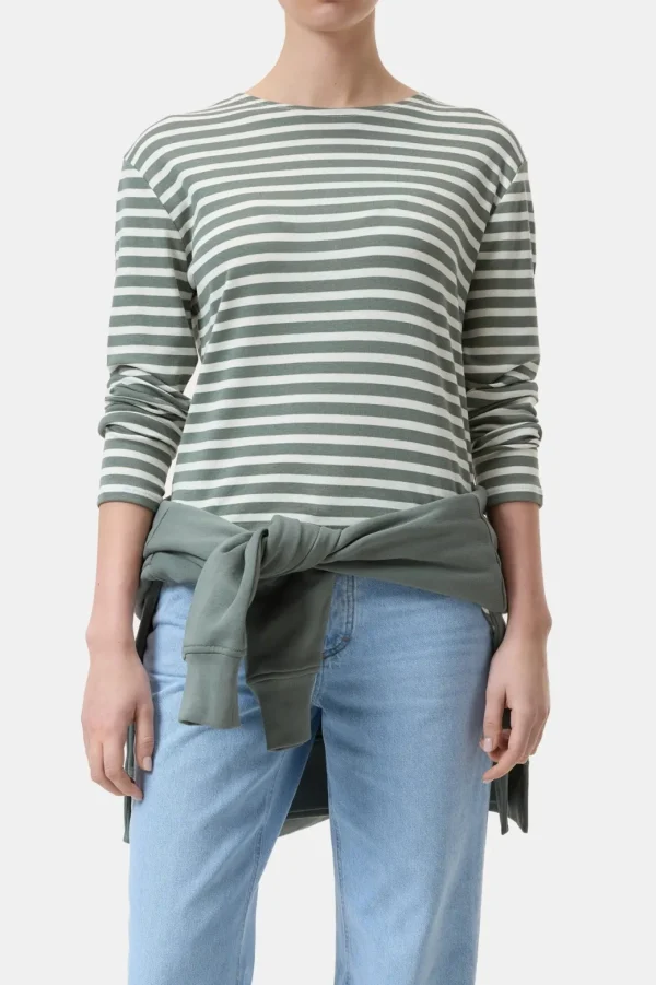 Closed  Long-Sleeved T-Shirt Stripes Faded Green
