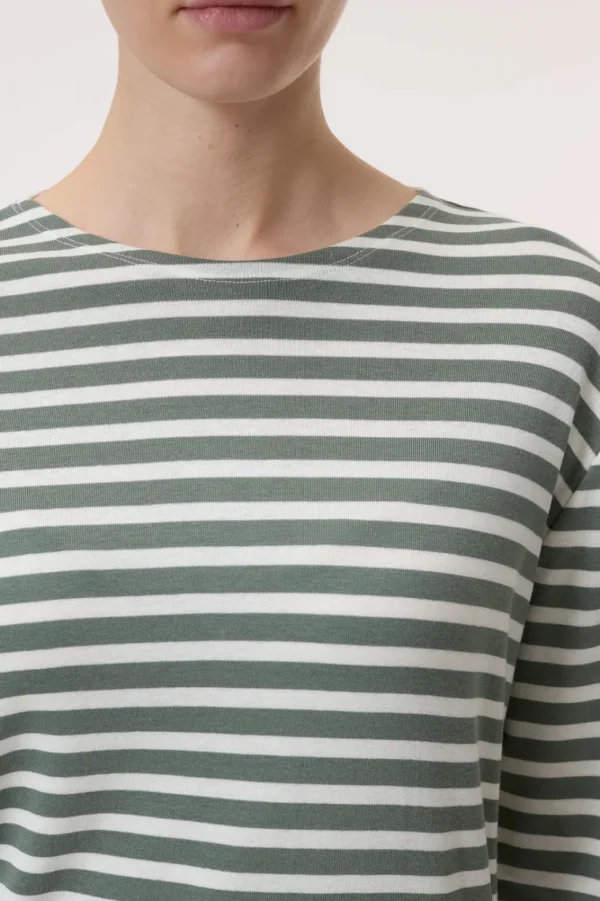 Closed  Long-Sleeved T-Shirt Stripes Faded Green