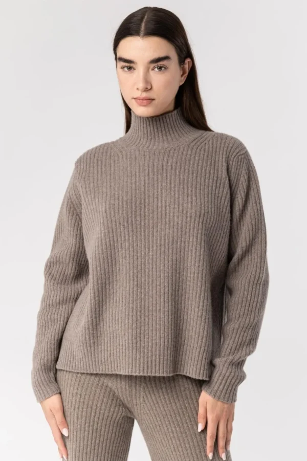 Drumohr Ribbed Mock Neck Sweater