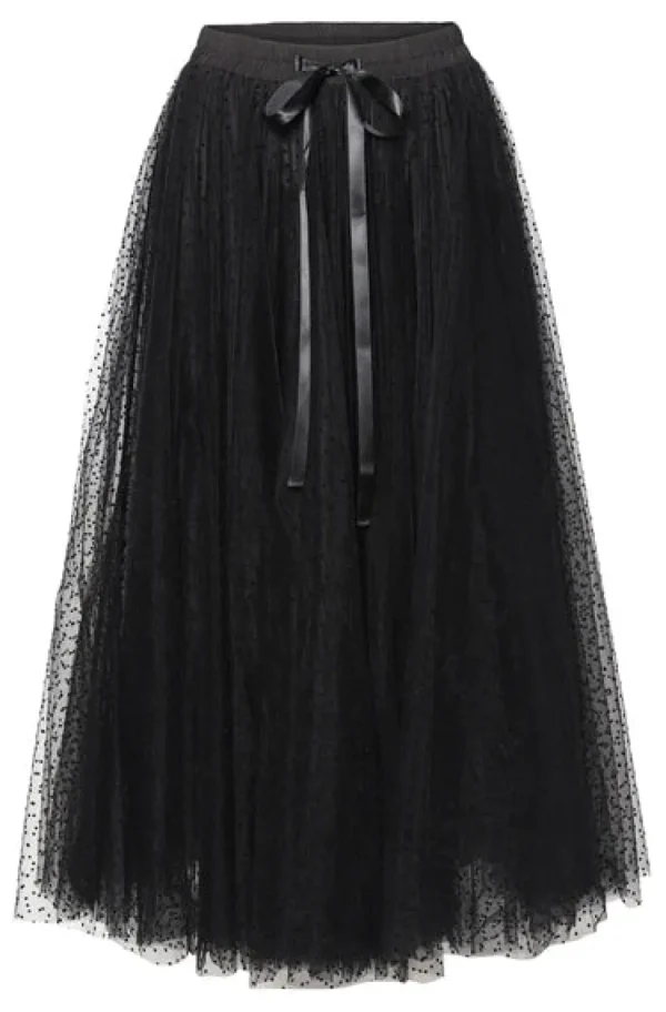 EMM Daisy Skirt Black with Black Dots