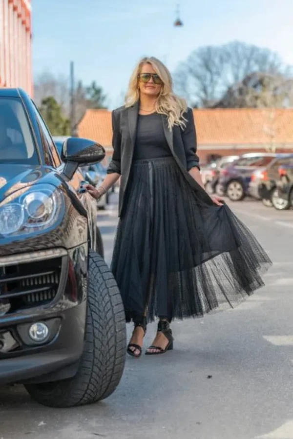 EMM Daisy Skirt Black with Black Dots