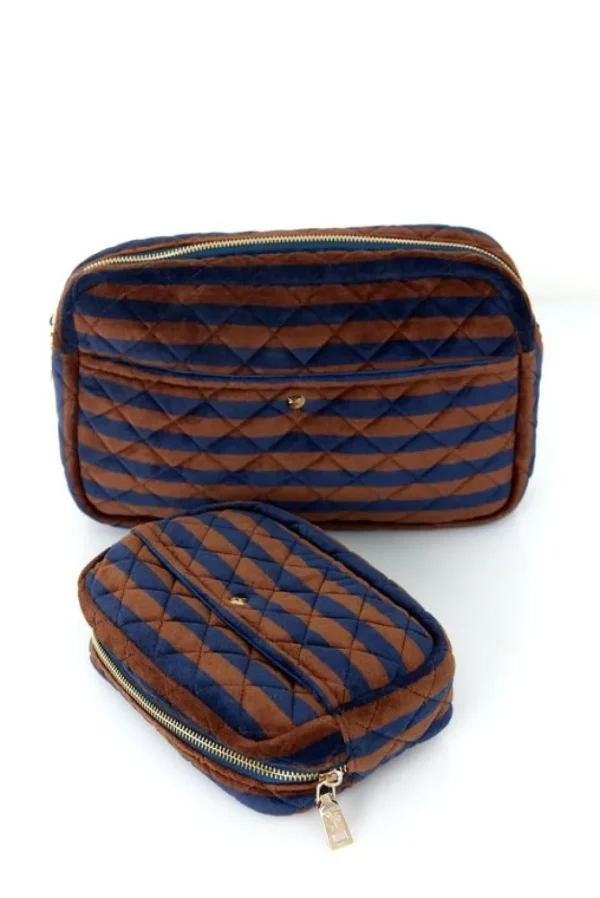 Fan Palm Beauty Bag Large Hazel Nut Velvet