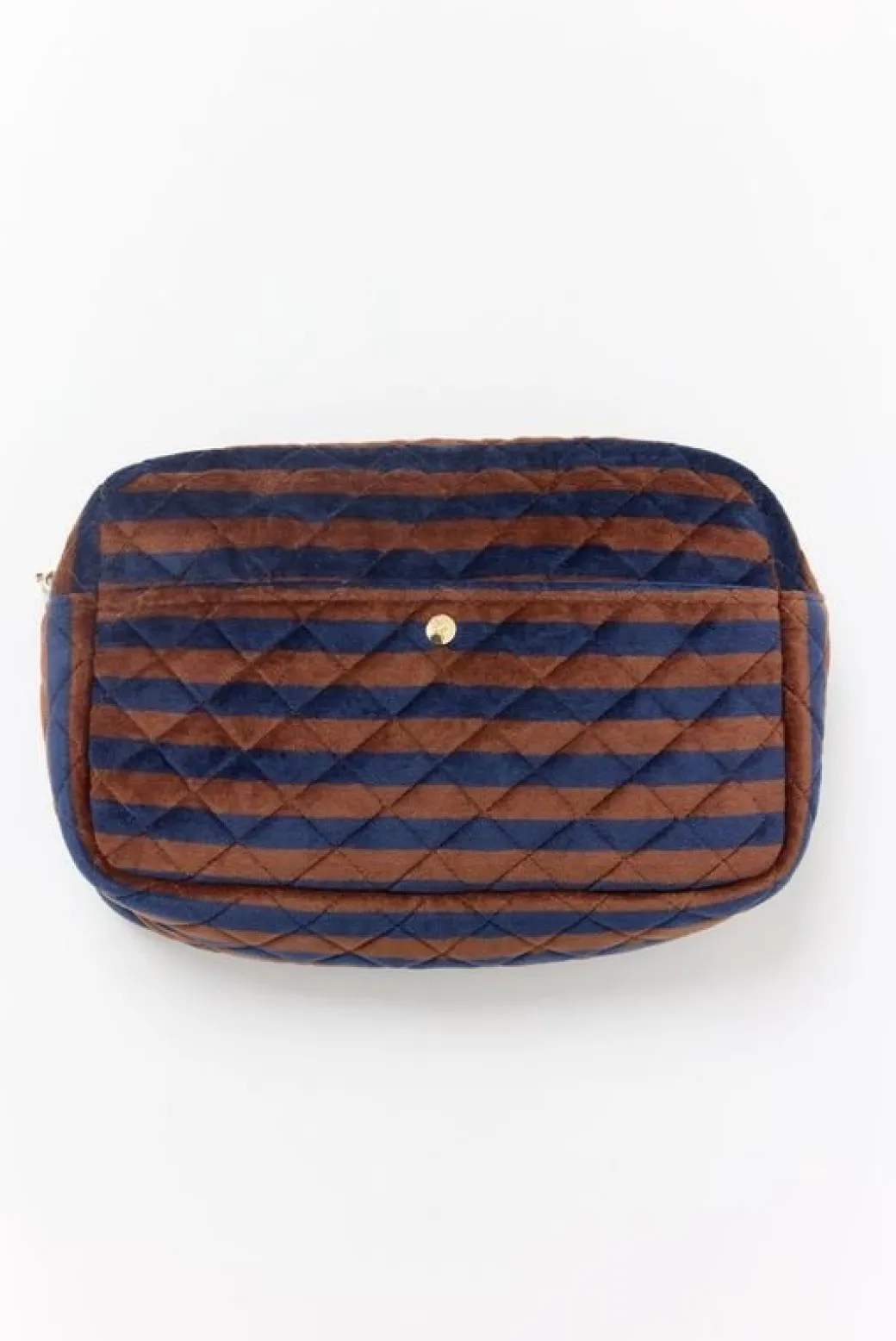 fan_palm_beauty_bag_m_blu_1.webp Fan Palm Beauty Bag M Blue Brown Stripes Velvet