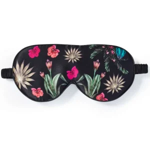 Fan Palm Eye Mask Floral Garden Black