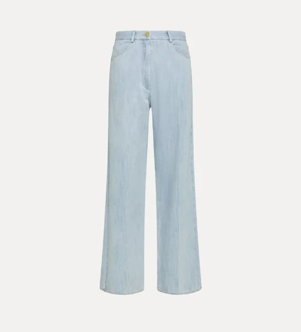 forte_forte denim calvary 5 pocket pants bleach
