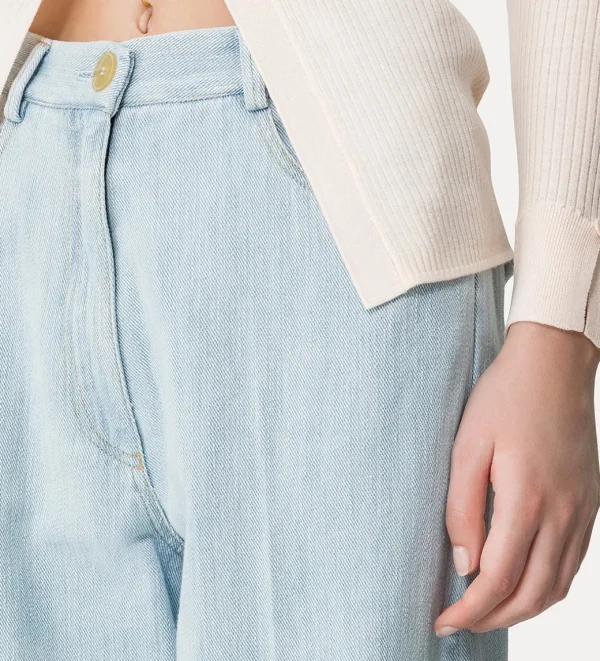 forte_forte denim calvary 5 pocket pants bleach
