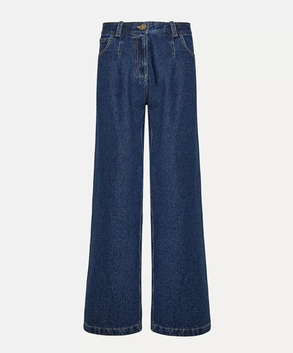 forte_forte wide leg denim trousers