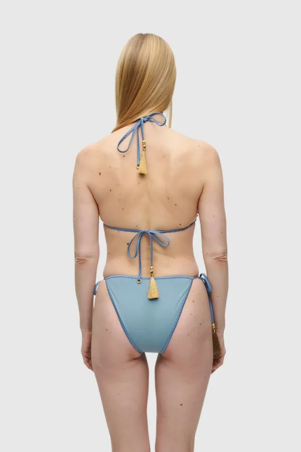 HANNE BLOCH BLÅ POM POM TREKANT BIKINI