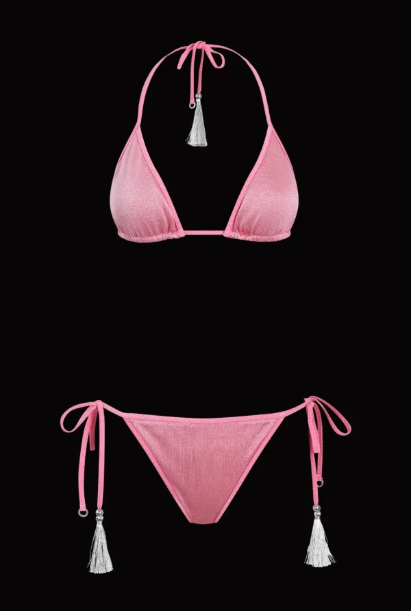HANNE BLOCH BUBBLEGUM GLITTER TRIANGLE BIKINI