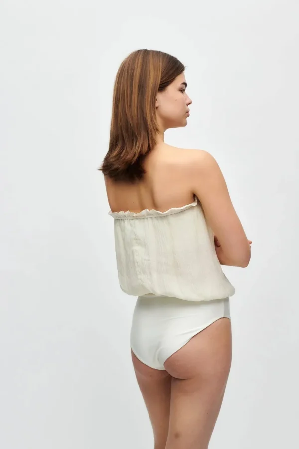 HANNE BLOCH IVORY BANDEAU SILKE BADEDRAGT