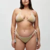 HANNE BLOCH IVORY GLITTER TRIANGLE BIKINI
