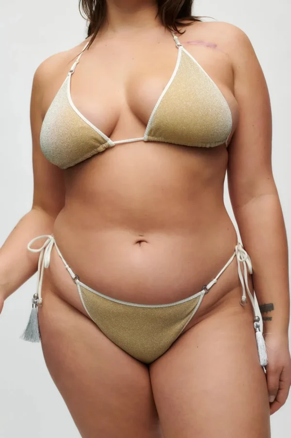 HANNE BLOCH IVORY GLITTER TRIANGLE BIKINI