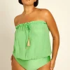 Hanne Bloch Mint Bandeau Silk Swimsuit