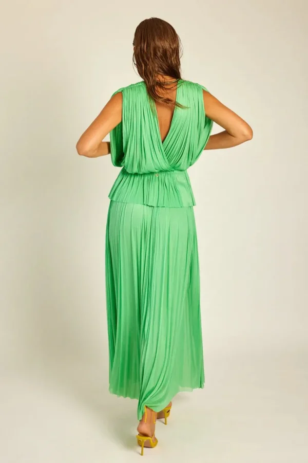 Hanne Bloch Mint Silk Tulle Top Green