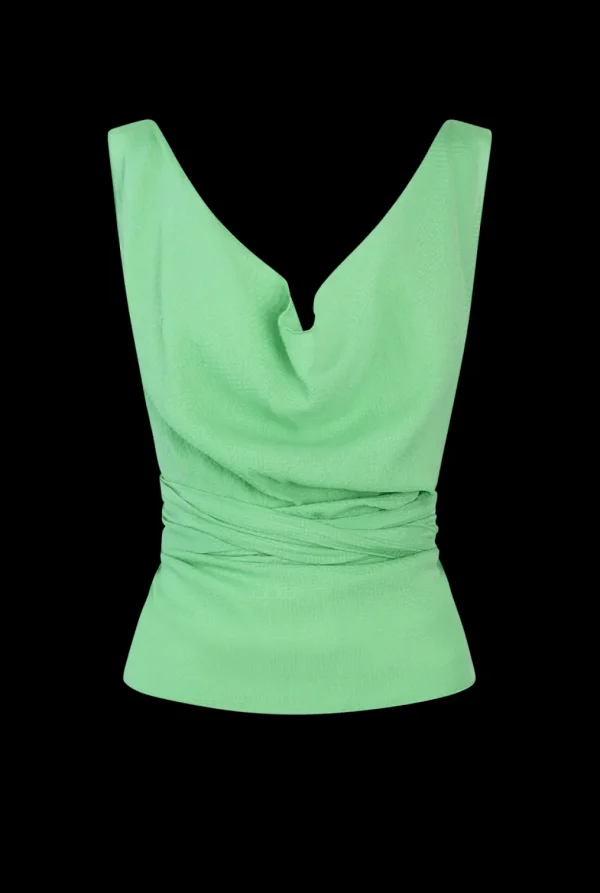 Hanne Bloch Mint Waterfall Silk Top