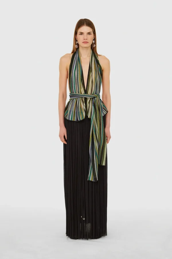 Hanne Bloch Stribe Knit Scarf Top