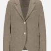 Harris Wharf Stand Up Collar Blazer Biccolour Frisé Taupe