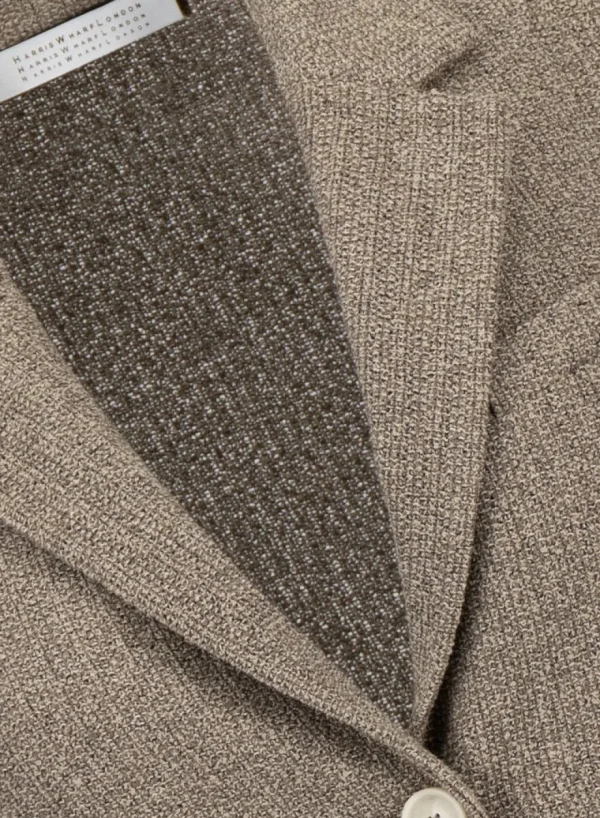 Harris Wharf Stand Up Collar Blazer Biccolour Frisé Taupe