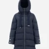 Herno Hooded Satin A-Shape Jacket New Blue