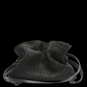 Infinito Camilla Bucket Raffia Black L