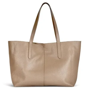 INFINITO KARIN LEATHER TOTE/SHOPPER TAUPE
