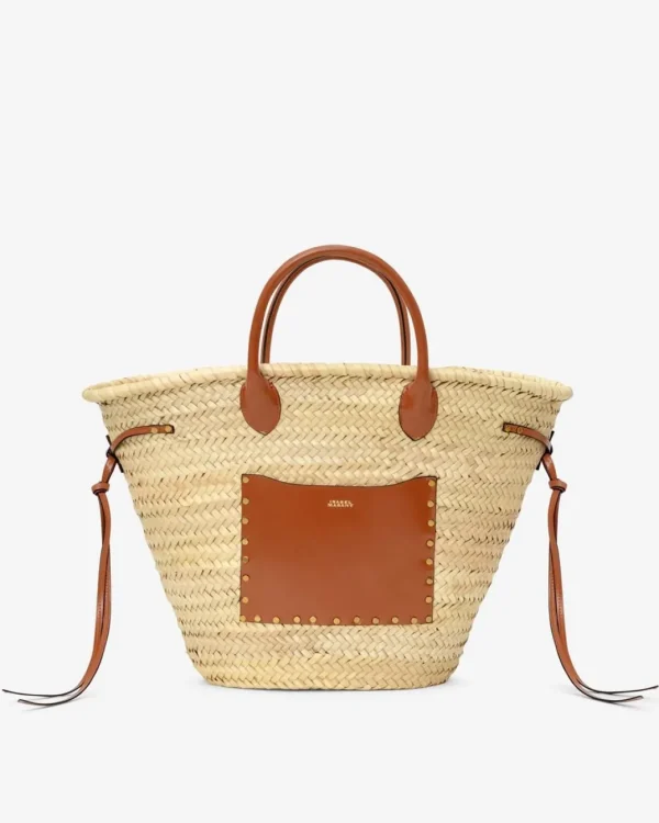 Isabel Marant Cadix Raffia and Leather Basket Bag