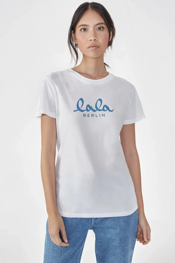 Lala Berlin T-Shirt Cara cotton lala white/blue